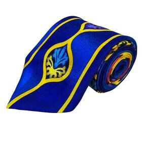 Rush Limbaugh No Baundaries Collections Blue & Yellow Silk Geometric Necktie